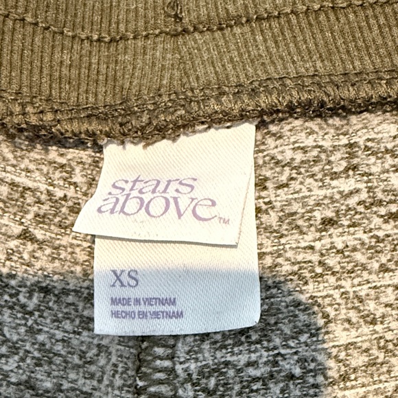 Stars Above Dark Green Knit Lounge Shorts - Picture 2 of 6